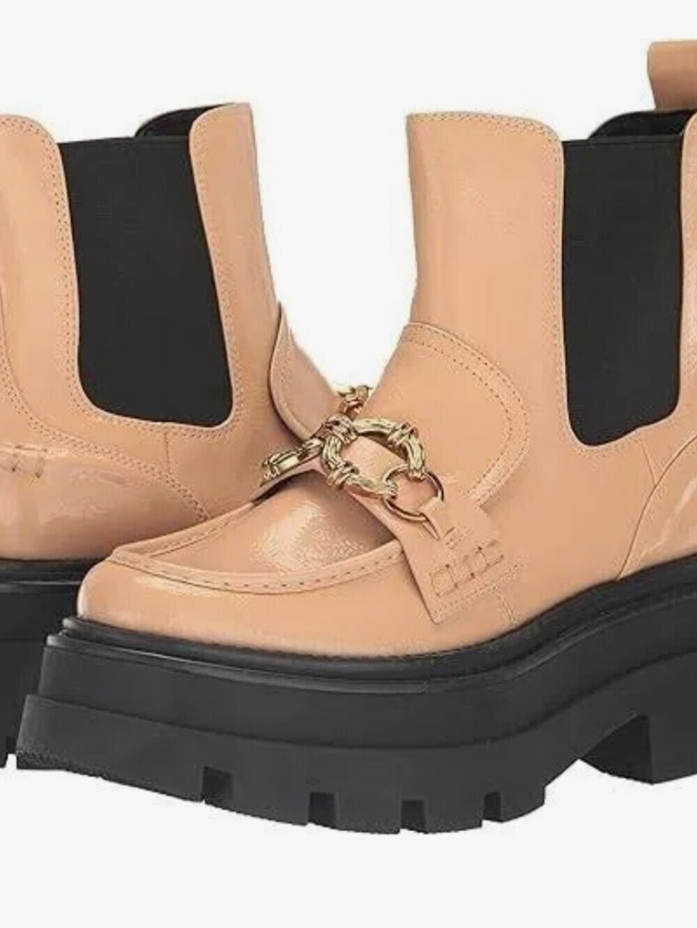 NWT Circus by Sam Edelman BROOKS Blonde Patent Chunky Chelsea Boots size 8.5